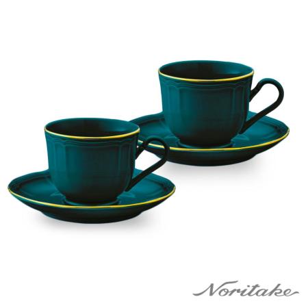 【日本 Noritake】普羅旺斯風情咖啡對杯-青杉藍(可微波)✿70F001